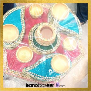 Mehndi Thaal Henna Trays Large with decoration