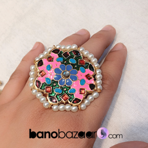 Traditional Ring Angothi multicolor with moti