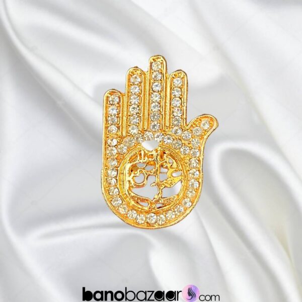 Alam Panja hand made locket golden work Abbas A.S