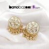 Round Kundan Jhankar Jhumka earrings