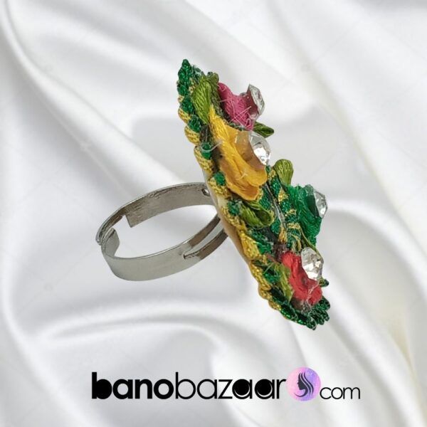 Traditional Ring Angothi multicolor with moti - Image 2