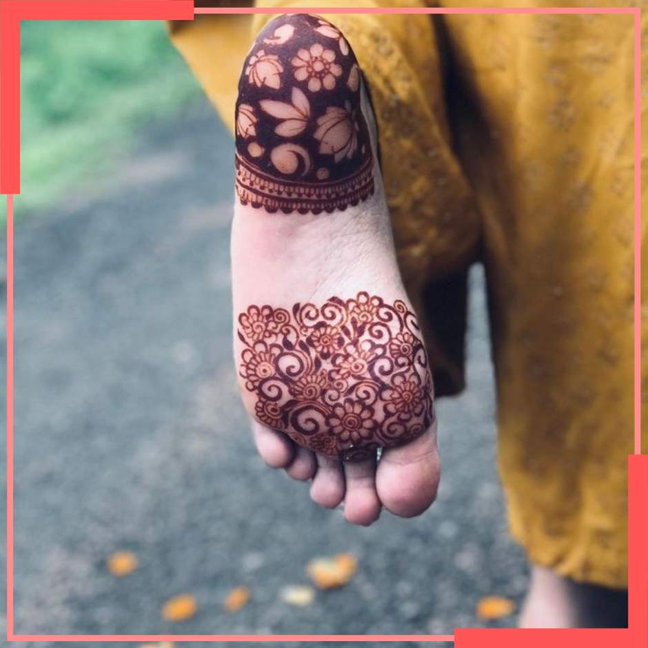 61 Spectacular Leg Mehndi Designs - 2023 (with Images) | Fabbon