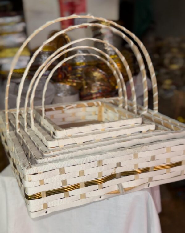 Baskets for Mehndi/Decoration/Flowers Multiple 5pc White