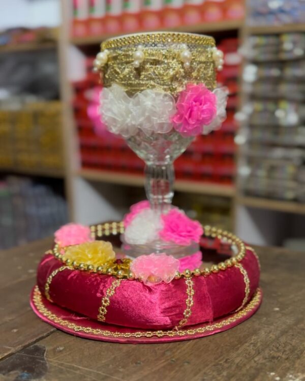 Doodh Pilai glass, Wedding glass, Personalized Glass Pink