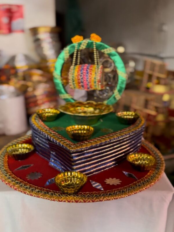 Mehndi Thaal Heart Dhool Shape Green